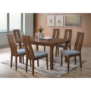 Kasvo Jídelní stůl OSKAR + NELA židle 1+4 bělený dub/ látka FX