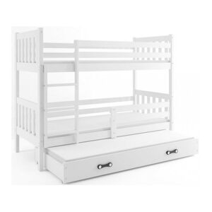 Dětská postel CARINO s výsuvnou postelí 80x190 cm - bílá Bílá