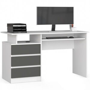 Počítačový stůl CLP 135 - bílá/grafit