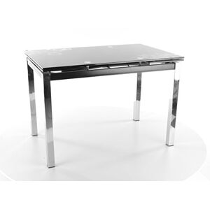 Kasvo GD017 stůl jídelní 110(170)x74 Deska šedá skleněná  / nohy chromované