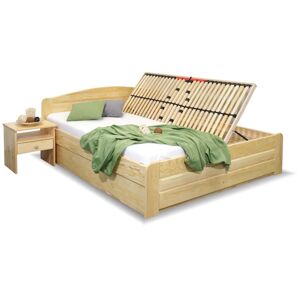 Dřevěná postel LADA, 140x200, s úložným prostorem, masiv borovice