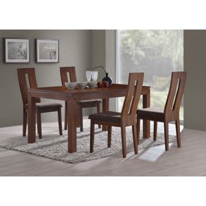 Kasvo MORIS stůl+NELA židle 4ks buk / dark brown