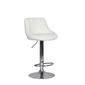 Tempo Kondela Barová židle MARID - bílá ekokůže/chromová + kupón KONDELA10 na okamžitou slevu 3% (kupón uplatníte v košíku)