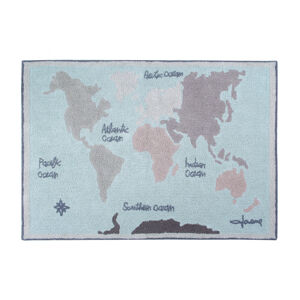 Lorena Canals Bio koberec kusový, ručně tkaný – Vintage mapa 140x200 cm