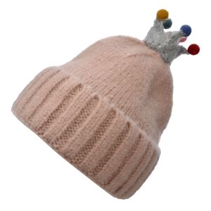 Béžová zimní dětská čepice s korunkou Clayre & Eef