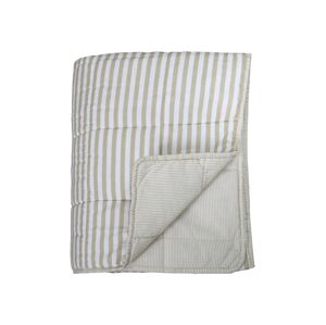 Béžově pruhovaný bavlněný přehoz Quilt Stripes - 130*180 cm Chic Antique