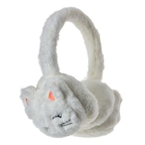 Bílé chlupaté dětské klapky na uši ve tvaru kočičky  Clayre & Eef