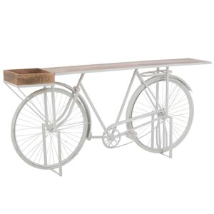 Bílý antik retro bar/konzolový stolek Bicycle - 185*36*85 cm J-Line by Jolipa