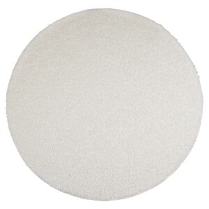 Bílý plyšový kudrnatý kulatý koberec Curly Teddy White Off - Ø 120cm  Mars & More