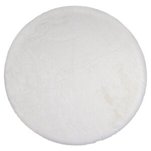 Bílý plyšový měkoučký kulatý koberec Soft Teddy White Off - Ø 120cm  Mars & More