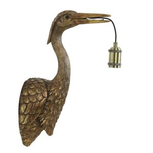 Bronzová antik nástěnná lampa jeřáb Crane - 30*16*48 cm / E27 Light & Living