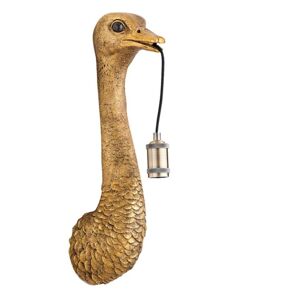 Bronzová antik nástěnná lampa pštros Ostrich bronze - 18*15*57 cm / E27 Light & Living