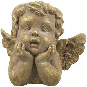 Bronzovo - hnědý antik květináč Anděl s křídly Bronie - 21*16*10 cm Exner