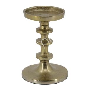 Bronzový antik kovový svícen na širokou svíčku - Ø 10*15cm Colmore by Diga