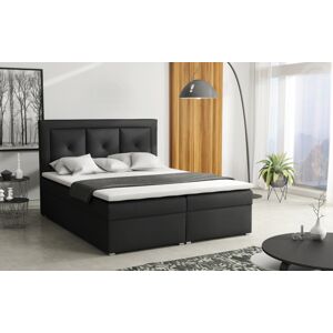 Americká postel boxspring CS34011, s matrací a úložným prostorem, tmavě šedá 160x200 cm