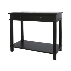 Černý dřevěný retro stolek se šuplíkem Fabrio - 100*44*81 cm Chic Antique