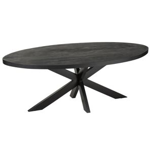 Černý oválný jídelní stůl s deskou z mangového dřeva Gerard Mango - 210*110*76 cm J-Line by Jolipa