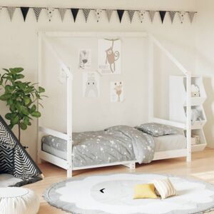 Dětská postel bílá 80 x 160 cm masivní borové dřevo