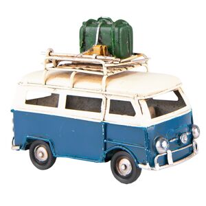 Dekorativní retro model modrý autobus se zavazadlem - 11*5*9 cm Clayre & Eef