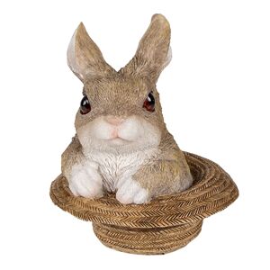 Dekorativní soška králíka v klobouku - 12*12*14 cm Clayre & Eef