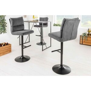 LuxD Designová barová otočná židle Frank šedý manšestr