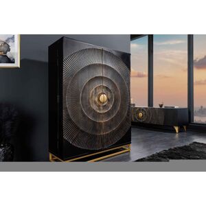 LuxD Designová barová skříňka Venetia 140 cm černé mango