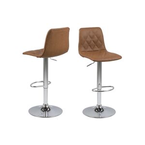 Dkton Designová barová židle Nashota světle hnědá-chromová - Skladem