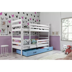 Dětská patrová postel ERYK 80x190 cm - bílá Modrá