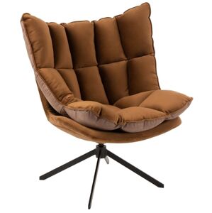 Hnědé sametové relaxační křeslo Chair Relax Bubby Brown - 78*73*92cm J-Line by Jolipa