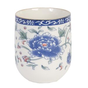 Kalíšek na čaj modrý dekor kytička -pr 6*8 cm Clayre & Eef