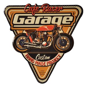 Kovová nástěnná cedule Cafe Racer Garage - 40*1*40 cm Clayre & Eef