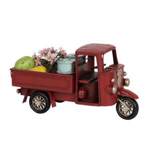 Kovový retro model červená rikša s nákladem - 16*7*8 cm Clayre & Eef