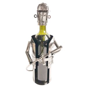 Kovový stojan na láhev vína v designu hasiče Chevalier - 17*12*22 cm Clayre & Eef