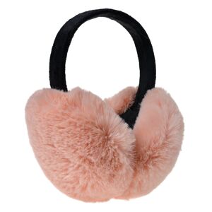 Lososově růžové chlupaté klapky na uši s černou rukojetí Clayre & Eef