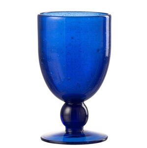 Modrá sklenička na víno s bublinkami Wine Lisboa Blue - Ø9*15cm / 370ml J-Line by Jolipa