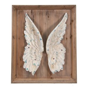 Nástěnná dřevěná dekorace s andělskými křídly - 70*12*85 cm Clayre & Eef