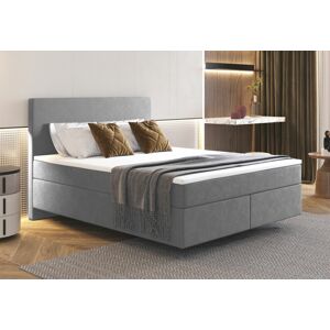 Zvýšená postel boxspring SEVILA 5, s matracemi a topperem, 140 x 200 cm