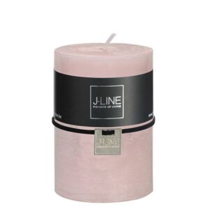 Růžová nevonná svíčka válec M - Ø  7*10 cm/48H  J-Line by Jolipa