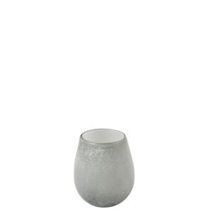 Šedá skleněná váza s popraskáním Grey - 13*13*15 cm J-Line by Jolipa