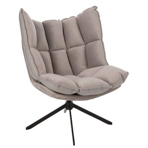Šedé sametové relaxační křeslo Chair Relax Bubby Grey - 78*73*92cm J-Line by Jolipa