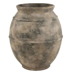 Šedo-hnědá antik keramická dekorační váza Vintage - Ø 68*80cm J-Line by Jolipa