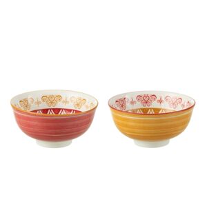 Set 2ks barevná porcelánová miska Bowl Jam - Ø11*5 cm/ 220ml J-Line by Jolipa