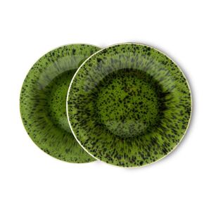 Set 2ks zelený keramický dezertní talíř The Emeralds - Ø 21*2,3cm HKLIVING