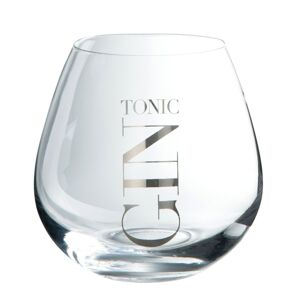 Sklenička se stříbrným nápisem Gin Tonic - Ø10*10cm/500ml J-Line by Jolipa