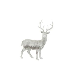 Soška jelena ve stříbrné barvě s patinou S - 50*19,5*54,5 cm J-Line by Jolipa
