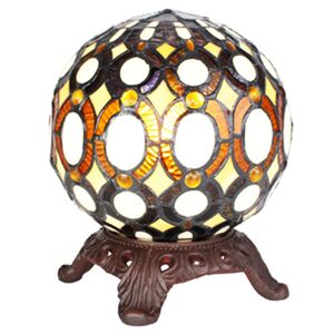 Stolní lampa Tiffany ve tvaru koule Gullia - Ø 20*25 cm E14/max 1*25W Clayre & Eef