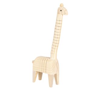 Světle hnědá dekorativní dřevěná soška žirafy - 4*6*24 cm Clayre & Eef