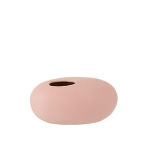 Světle růžová keramická oválná váza Matt Pink L - 24,5*14,5*13 cm J-Line by Jolipa