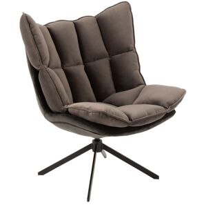 Tmavě šedé sametové relaxační křeslo Chair Relax Bubby Grey - 78*73*92cm J-Line by Jolipa