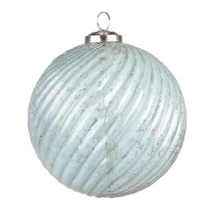 Tyrkysová antik vánoční skleněná ozdoba koule XL - Ø15*15 cm Clayre & Eef